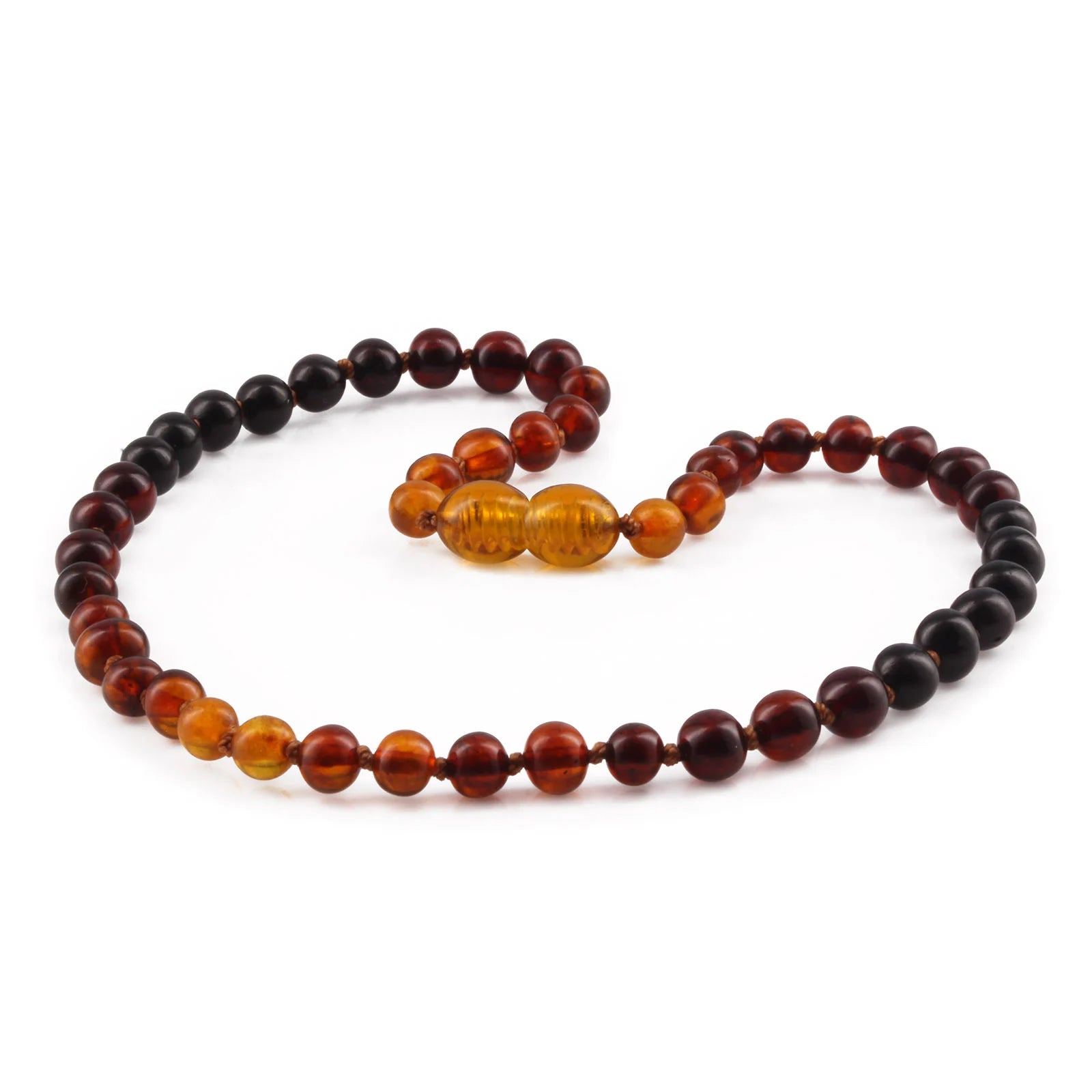 Baltic Amber Teething Necklace. Baroque Rainbow 5mm - XB55RB1