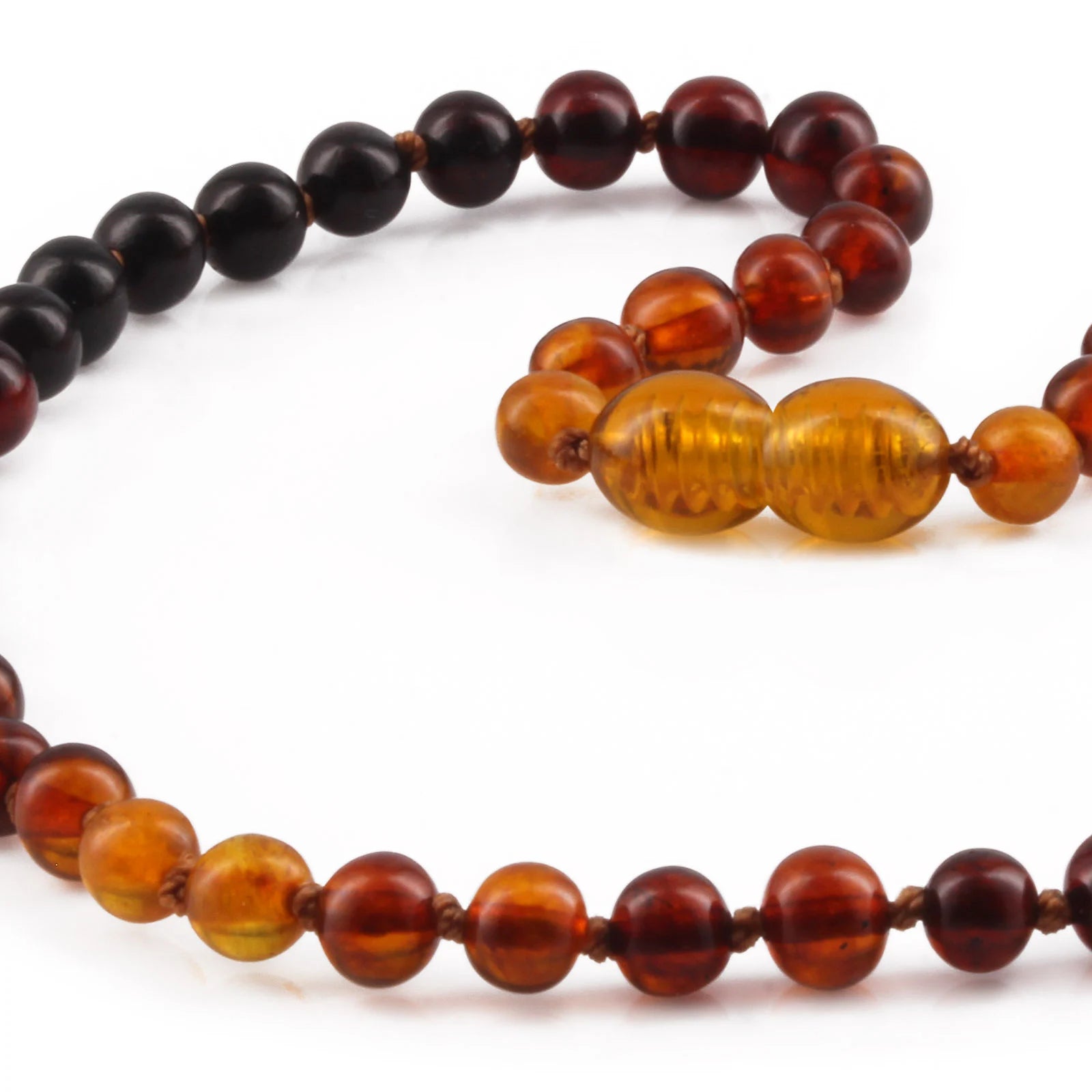 Baltic Amber Teething Necklace. Baroque Rainbow 5mm - XB55RB1