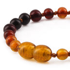 Baltic Amber Teething Bracelet. Baroque Rainbow 5mm - XB55RB1