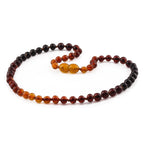 Natural Baltic Amber Junior Necklace. Baroque Rainbow 5mm - XB55RB1