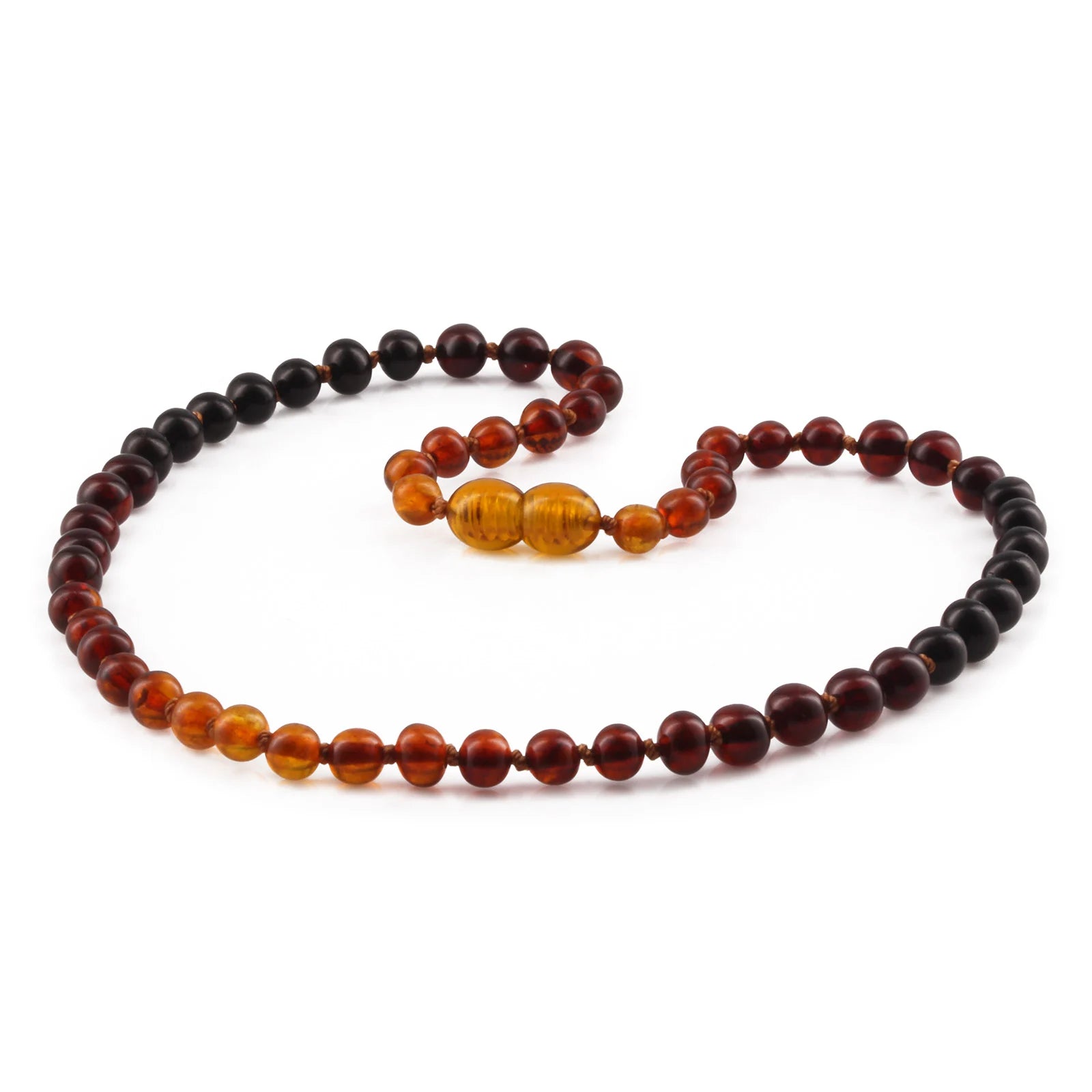 Natural Baltic Amber Junior Necklace. Baroque Rainbow 5mm - XB55RB1