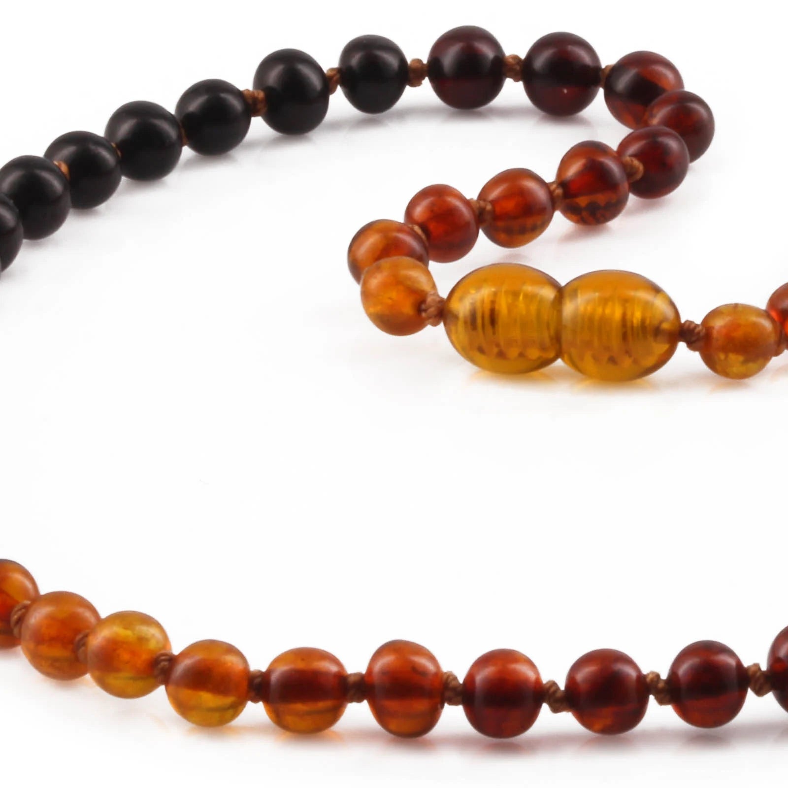 Natural Baltic Amber Junior Necklace. Baroque Rainbow 5mm - XB55RB1
