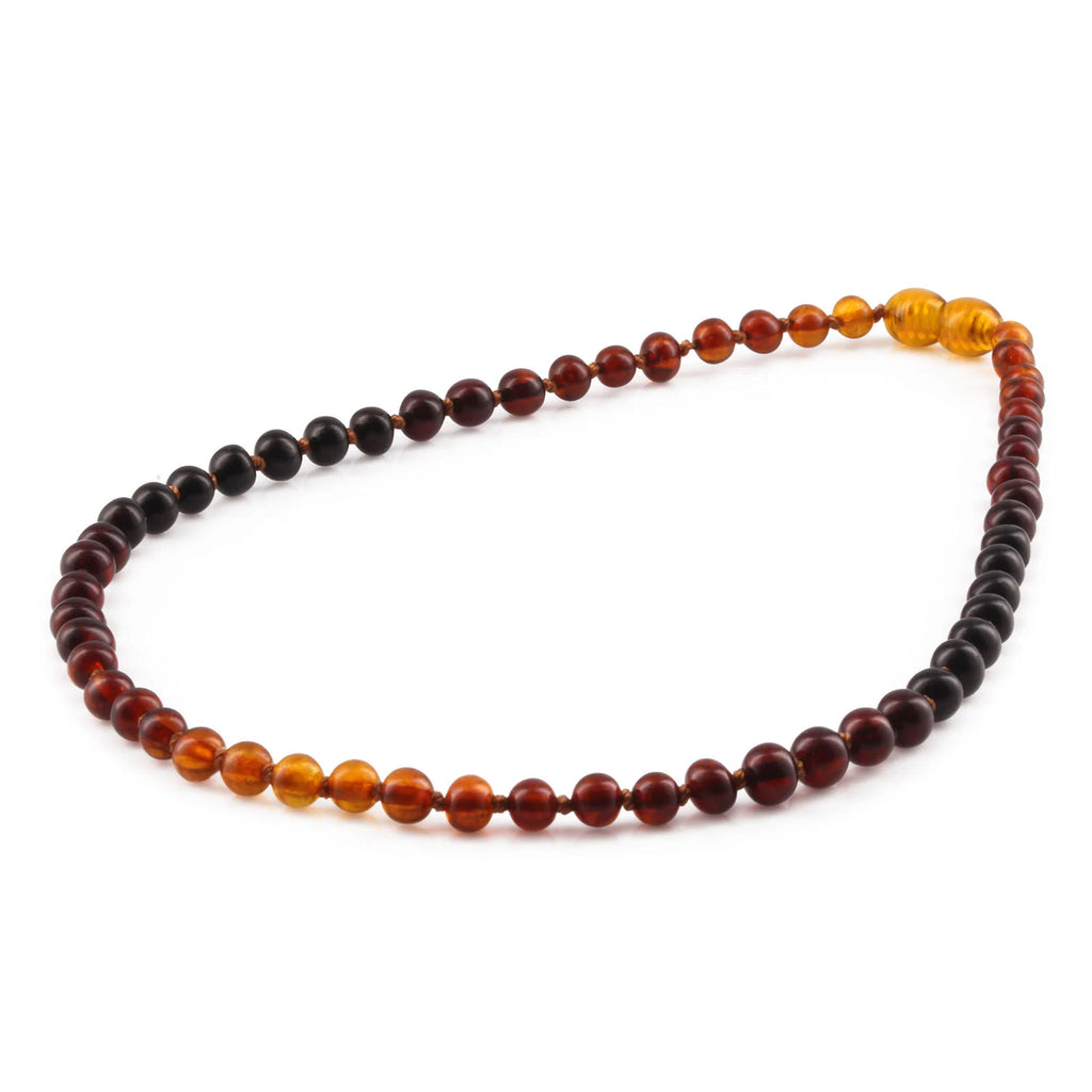 Natural Baltic Amber Junior Necklace. Baroque Rainbow 5mm - XB55RB1