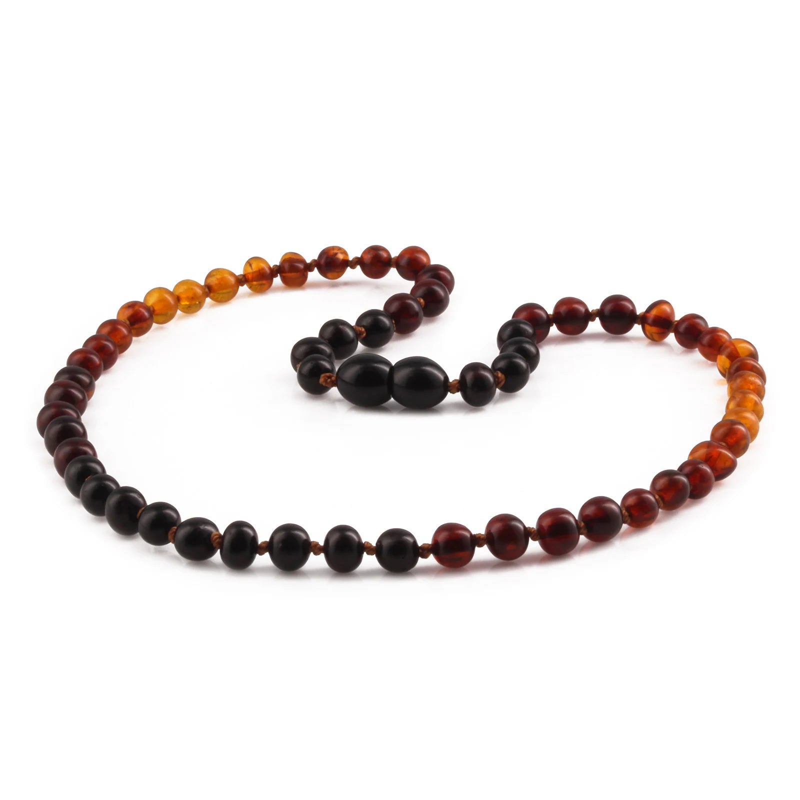 Natural Baltic Amber Junior Necklace. Baroque Rainbow 5mm - XB55RB2
