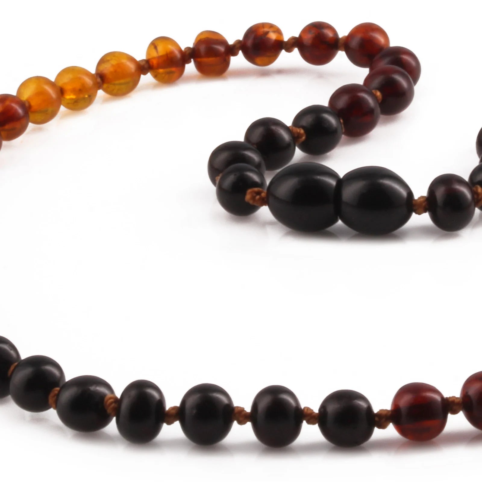 Natural Baltic Amber Junior Necklace. Baroque Rainbow 5mm - XB55RB2
