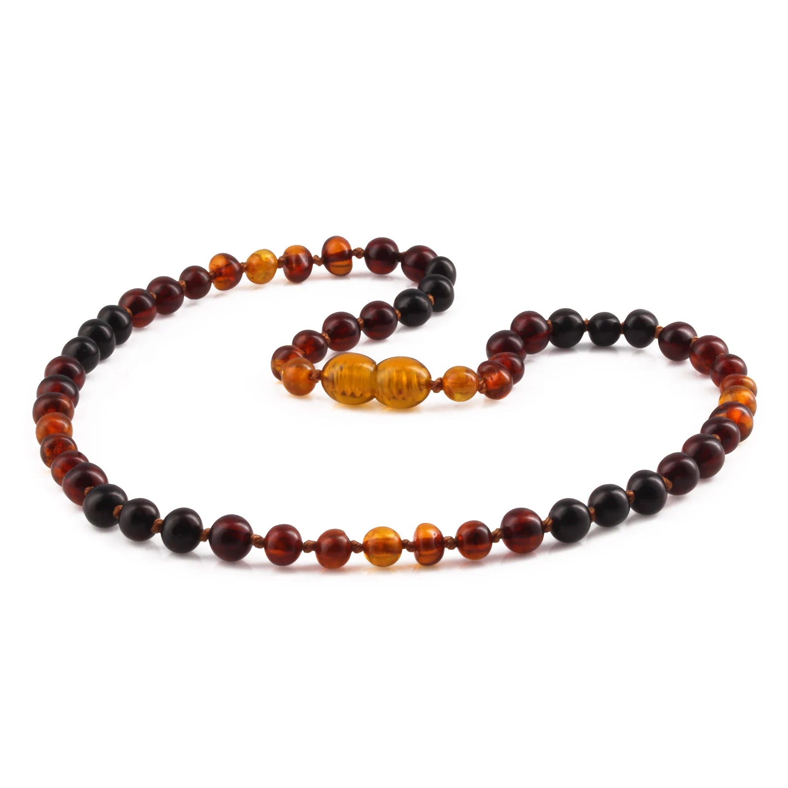 Natural Baltic Amber Junior Necklace. Baroque Rainbow 5mm - XB55RB3