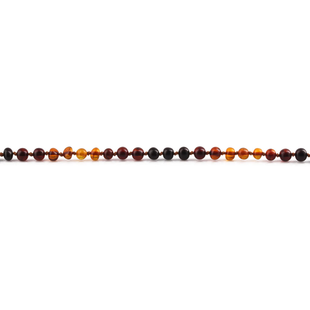 Natural Baltic Amber Junior Necklace. Baroque Rainbow 5mm - XB55RB3
