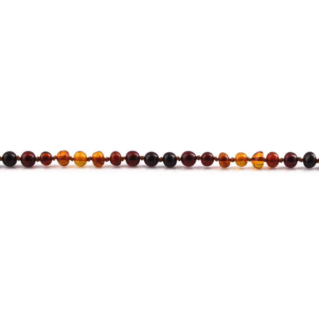 Baltic Amber Teething Necklace. Baroque Rainbow 5mm - XB55RB3