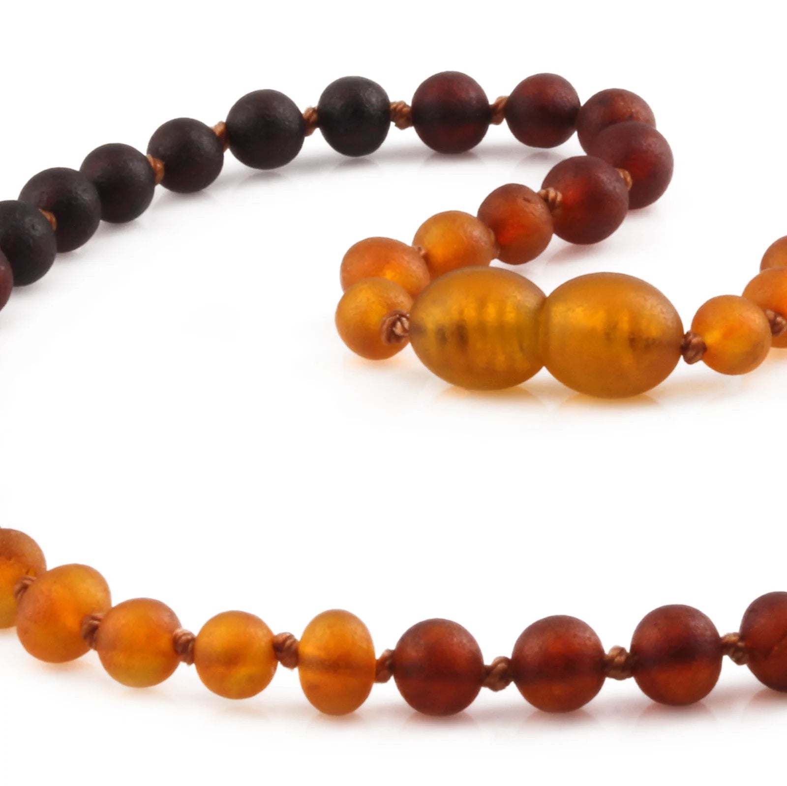 Baltic Amber Teething Necklace. Baroque Rainbow 5mm - XB55RB1M
