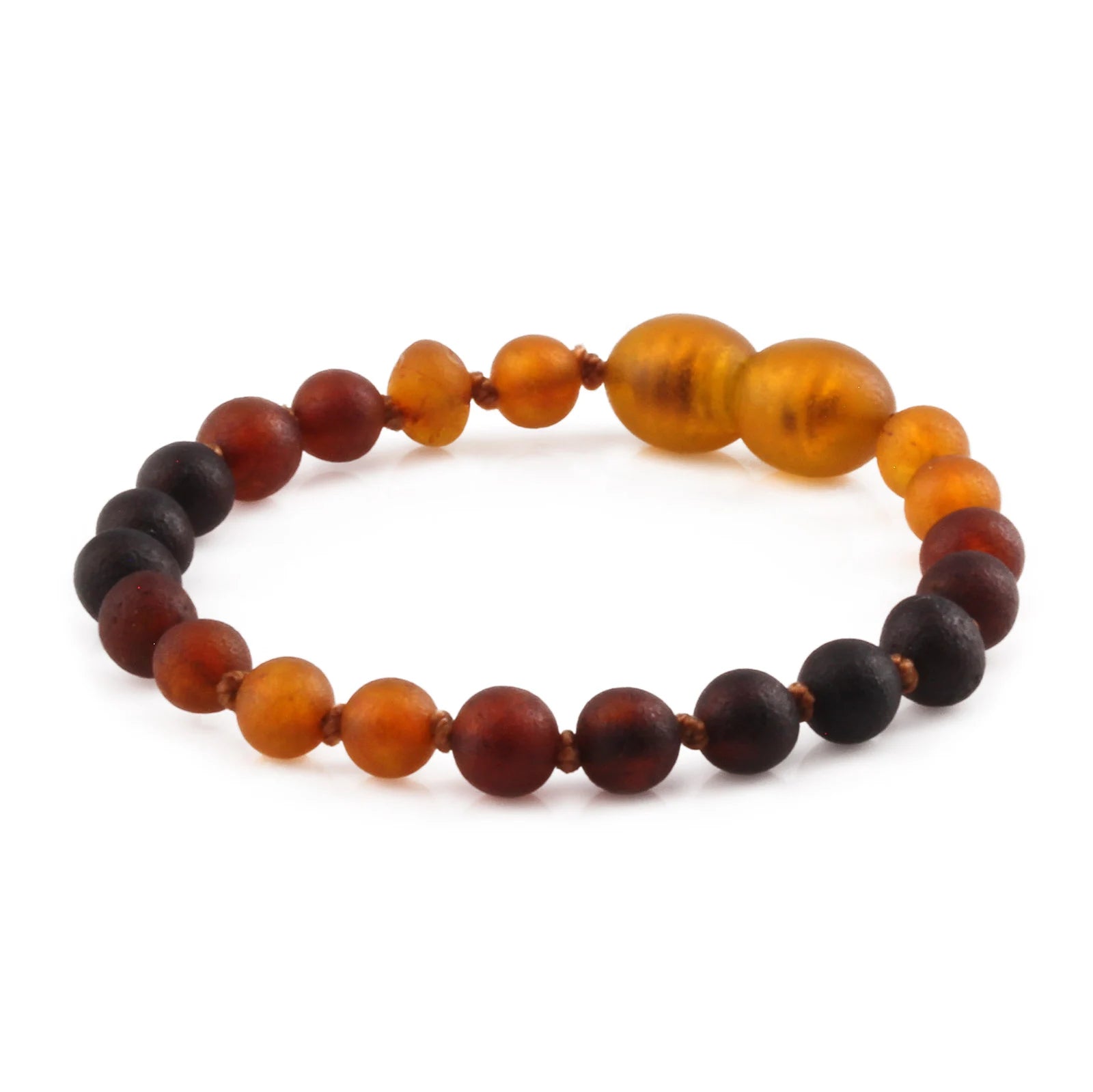 Baltic Amber Teething Bracelet. Baroque Rainbow 5mm - XB55RB1M