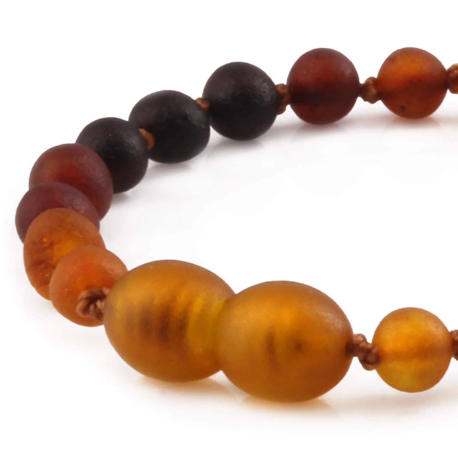 Baltic Amber Teething Bracelet. Baroque Rainbow 5mm - XB55RB1M