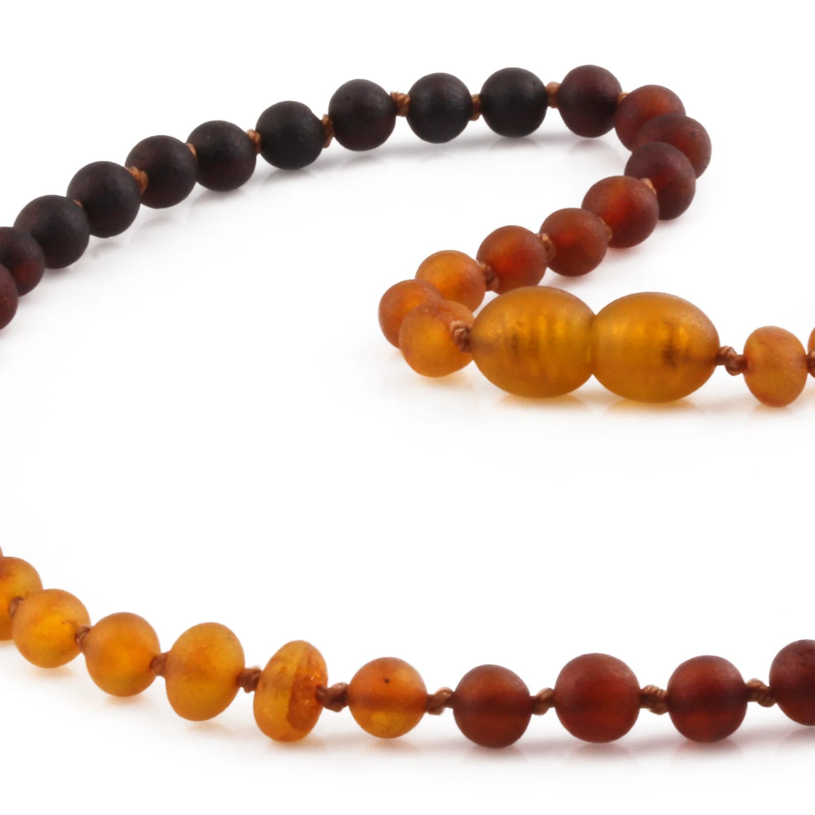 Natural Baltic Amber Junior Necklace. Baroque Rainbow 5mm - XB55RB1M