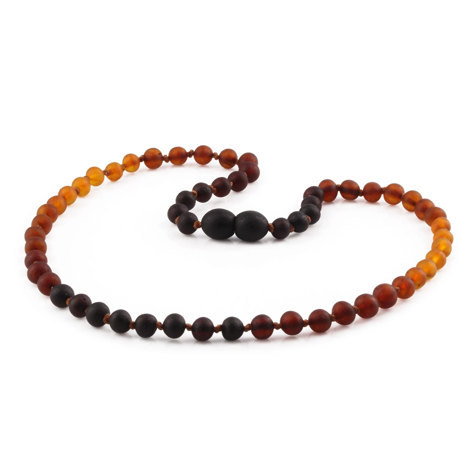 Natural Baltic Amber Junior Necklace. Baroque Rainbow 5mm - XB55RB2M