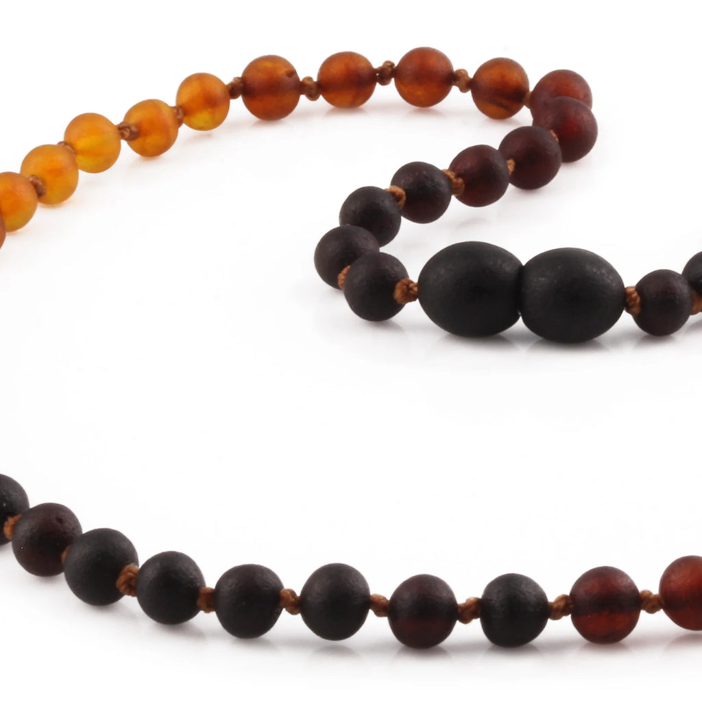Natural Baltic Amber Junior Necklace. Baroque Rainbow 5mm - XB55RB2M