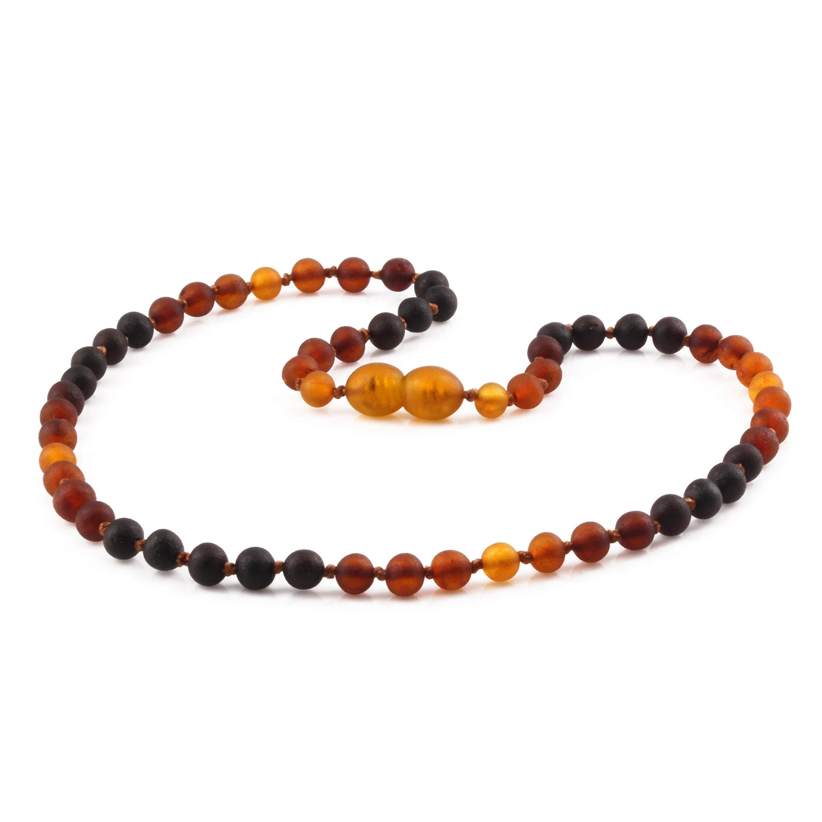Natural Baltic Amber Junior Necklace. Baroque Rainbow 5mm - XB55RB3M