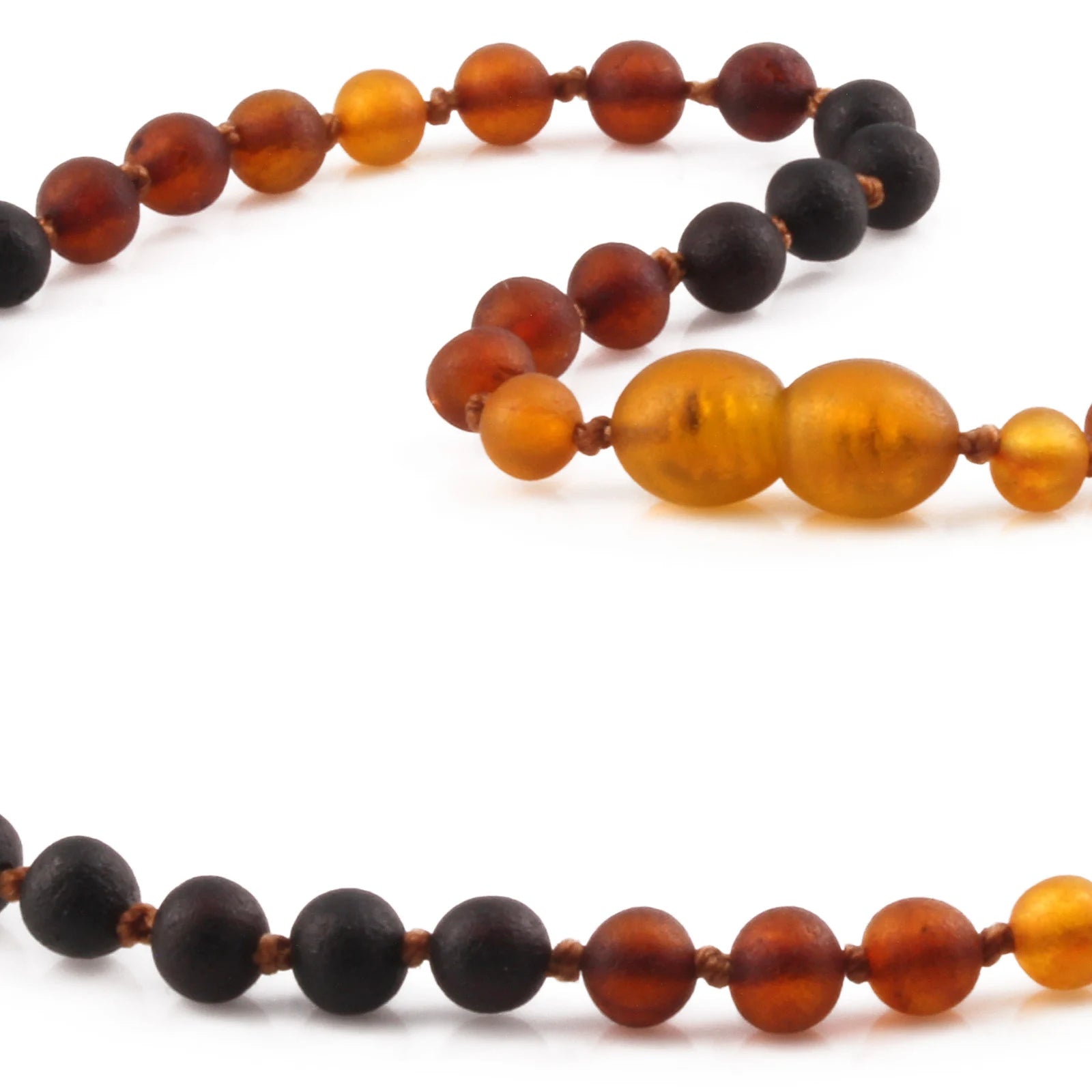 Natural Baltic Amber Junior Necklace. Baroque Rainbow 5mm - XB55RB3M