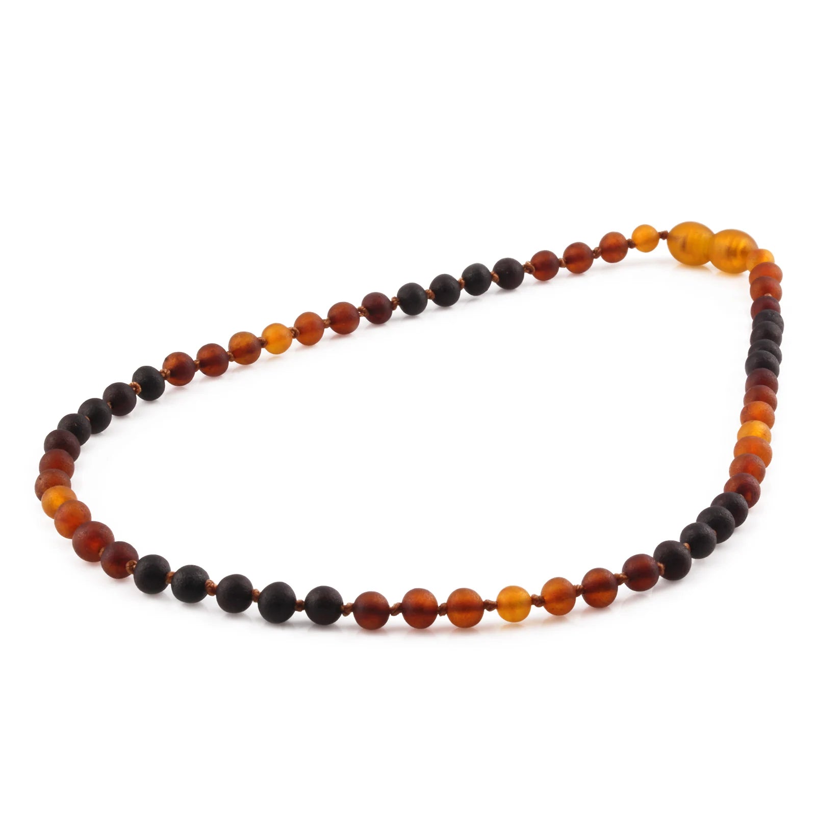 Natural Baltic Amber Junior Necklace. Baroque Rainbow 5mm - XB55RB3M