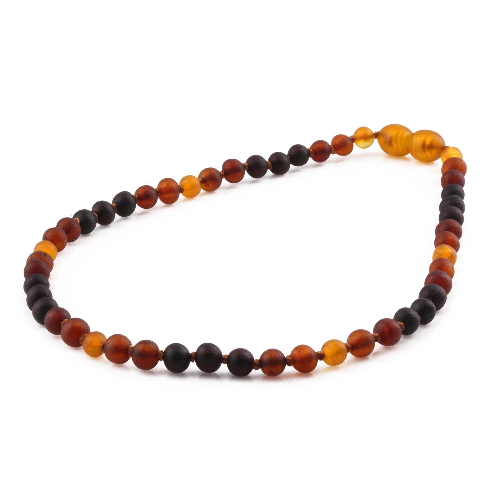 Baltic Amber Teething Necklace. Baroque Rainbow 5mm - XB55RB3M