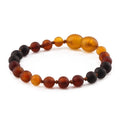 Rainbow Baltic amber baroque baby bracelet, 14cm