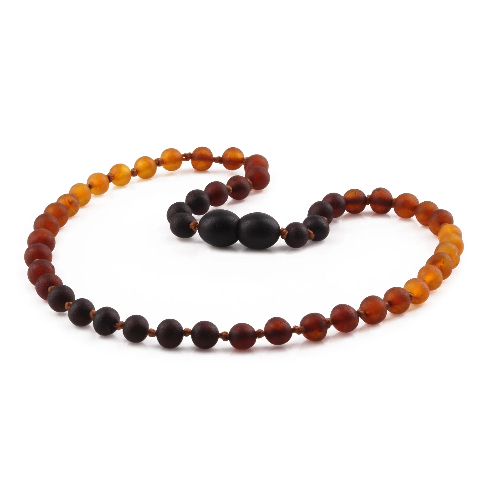 Baltic Amber Teething Necklace. Baroque Rainbow 5mm - XB55RB2M