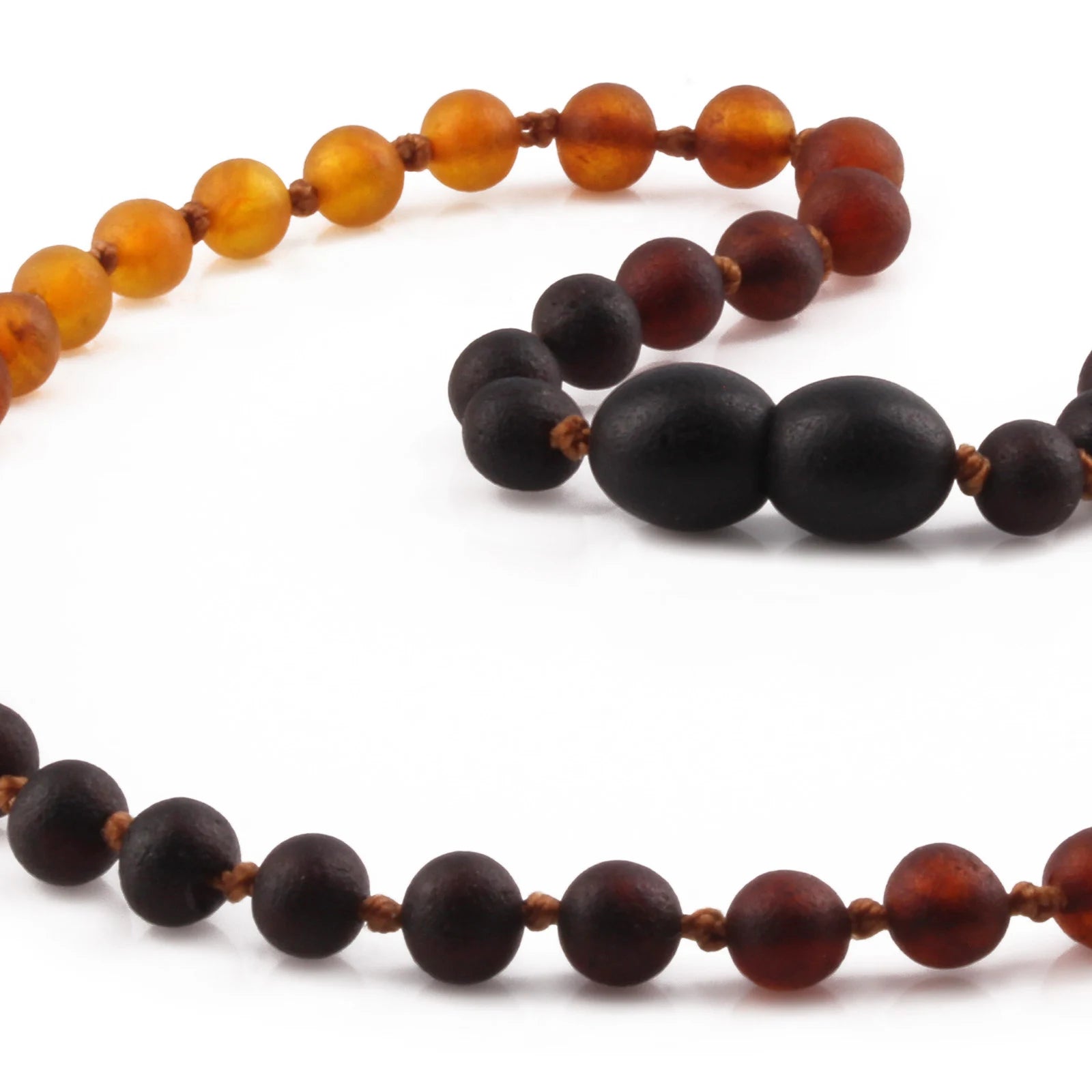 Baltic Amber Teething Necklace. Baroque Rainbow 5mm - XB55RB2M