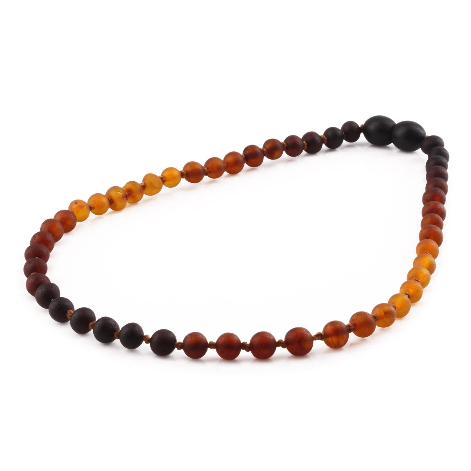 Baltic Amber Teething Necklace. Baroque Rainbow 5mm - XB55RB2M