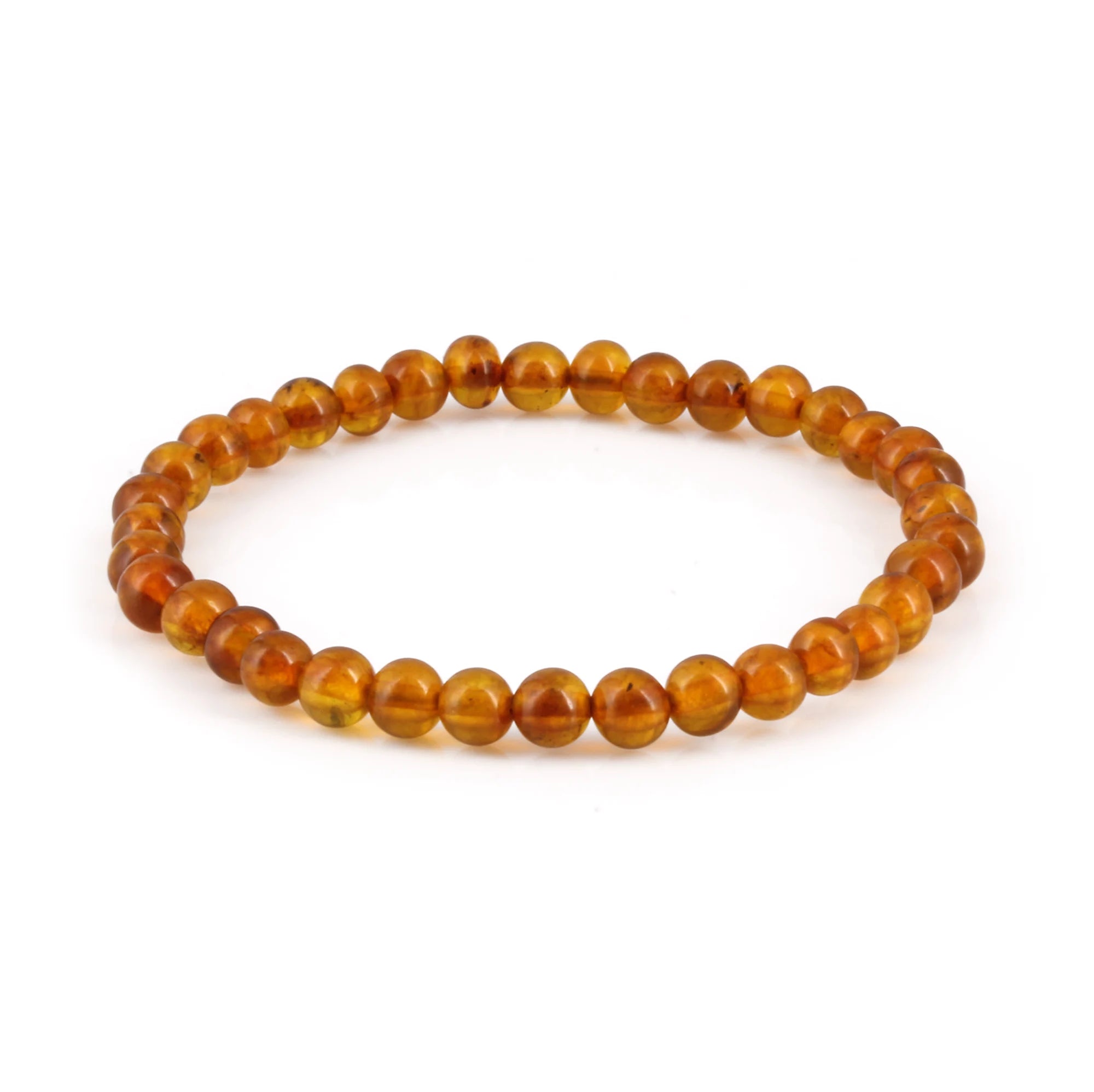 Adult Baltic Amber Bracelet. Baroque Cognac 5mm - XB54C