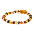 Natural Baltic Amber Junior Bracelet. Roundel Multicolour 5mm - XR53M