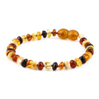 Natural Baltic Amber Junior Bracelet. Roundel Multicolour 5mm - XR53M