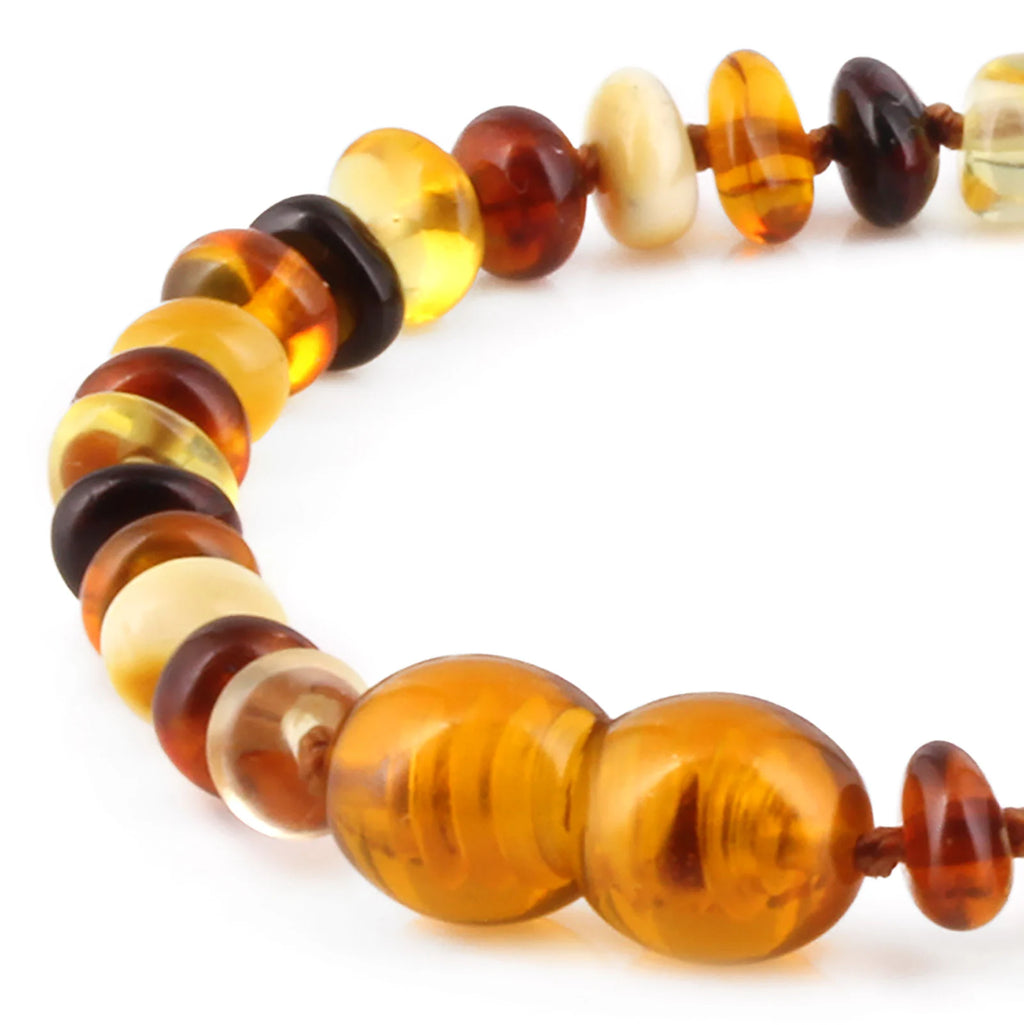 Natural Baltic Amber Junior Bracelet. Roundel Multicolour 5mm - XR53M