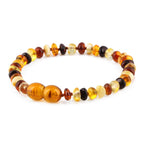 Natural Baltic Amber Junior Bracelet. Roundel Multicolour 5mm - XR53M