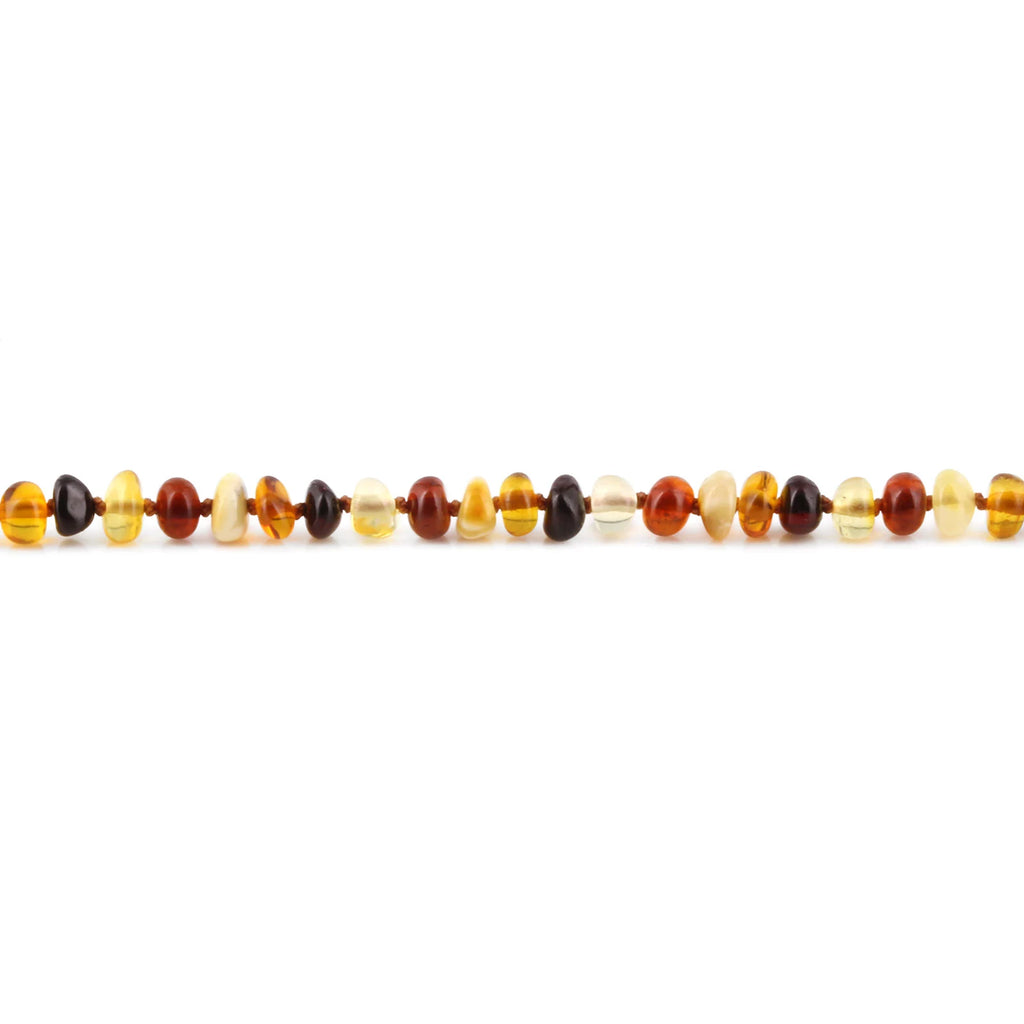 Natural Baltic Amber Junior Bracelet. Roundel Multicolour 5mm - XR53M