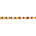 Natural Baltic Amber Junior Bracelet. Roundel Multicolour 5mm - XR53M