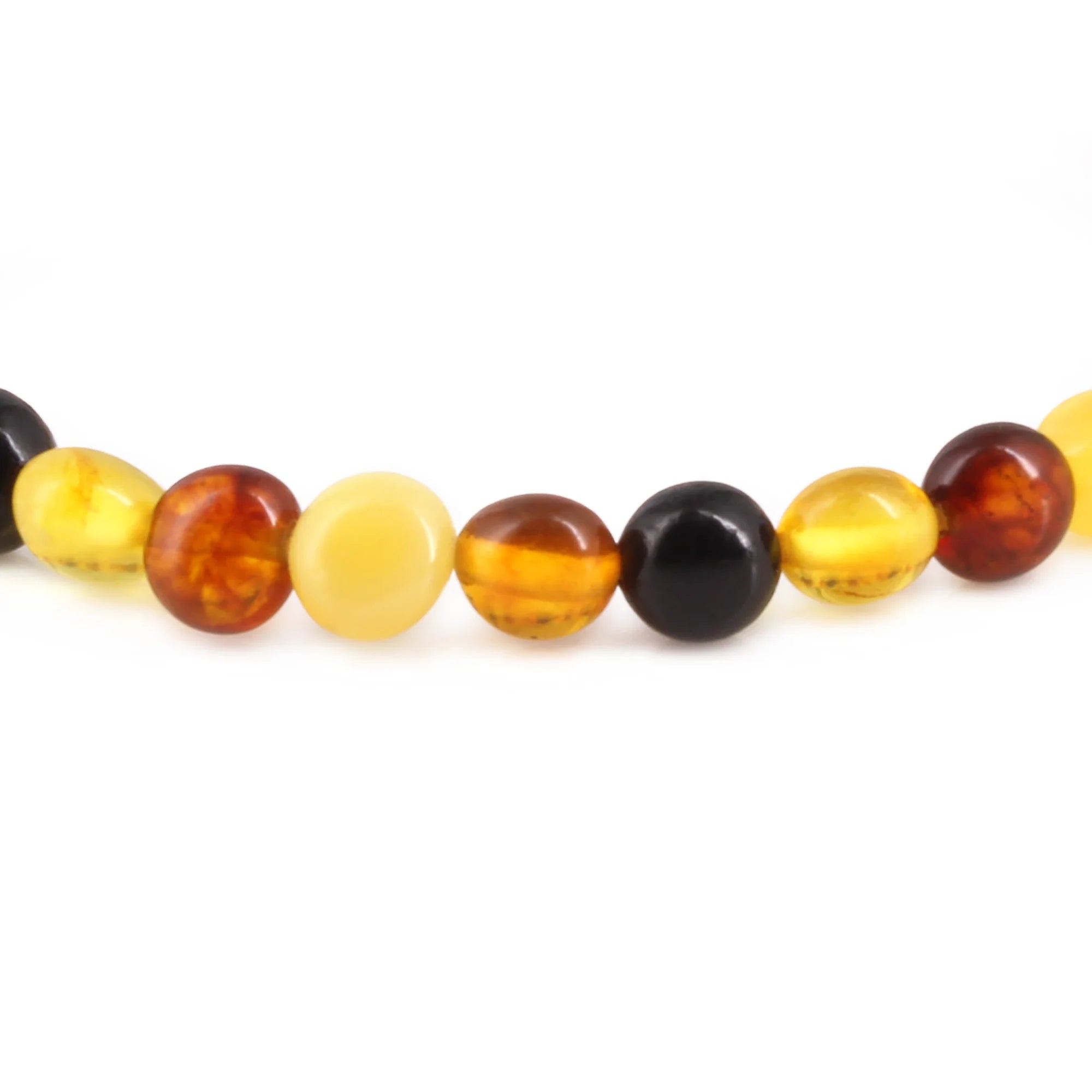 Adult Baltic Amber Bracelet. Side Drill Multicolour 6mm - XS64M