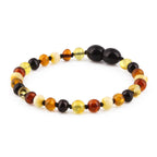 Natural Baltic Amber Junior Bracelet. Baroque Multicolour 5mm - XB54M2