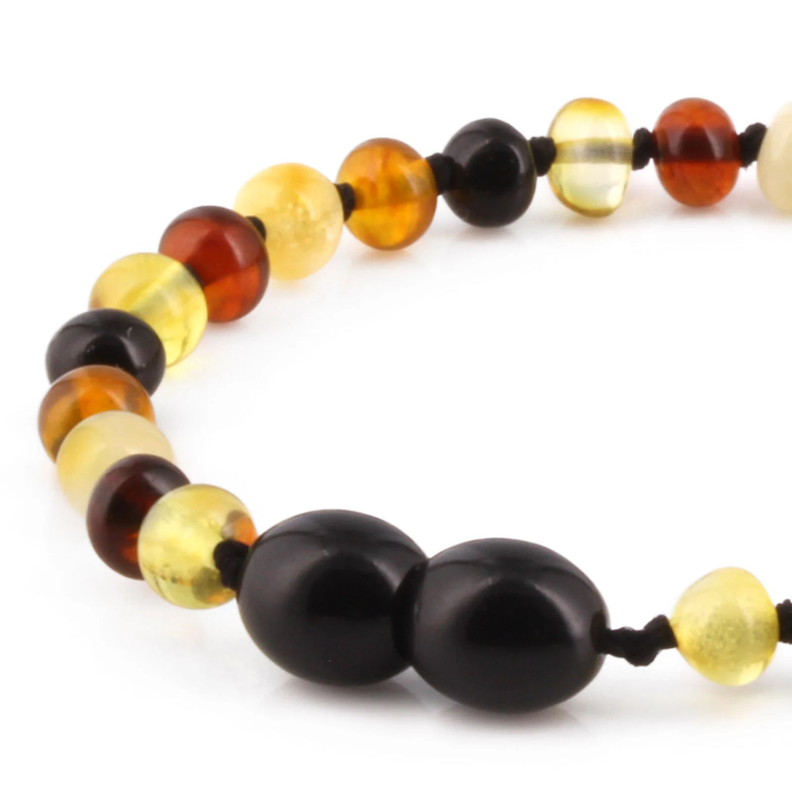 Natural Baltic Amber Junior Bracelet. Baroque Multicolour 5mm - XB54M2