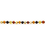 Natural Baltic Amber Junior Bracelet. Baroque Multicolour 5mm - XB54M2