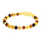 Natural Baltic Amber Junior Bracelet. Baroque Multicolour 5mm - XB54M1