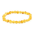 Yellow Baltic amber baroque adult bracelet, 18cm
