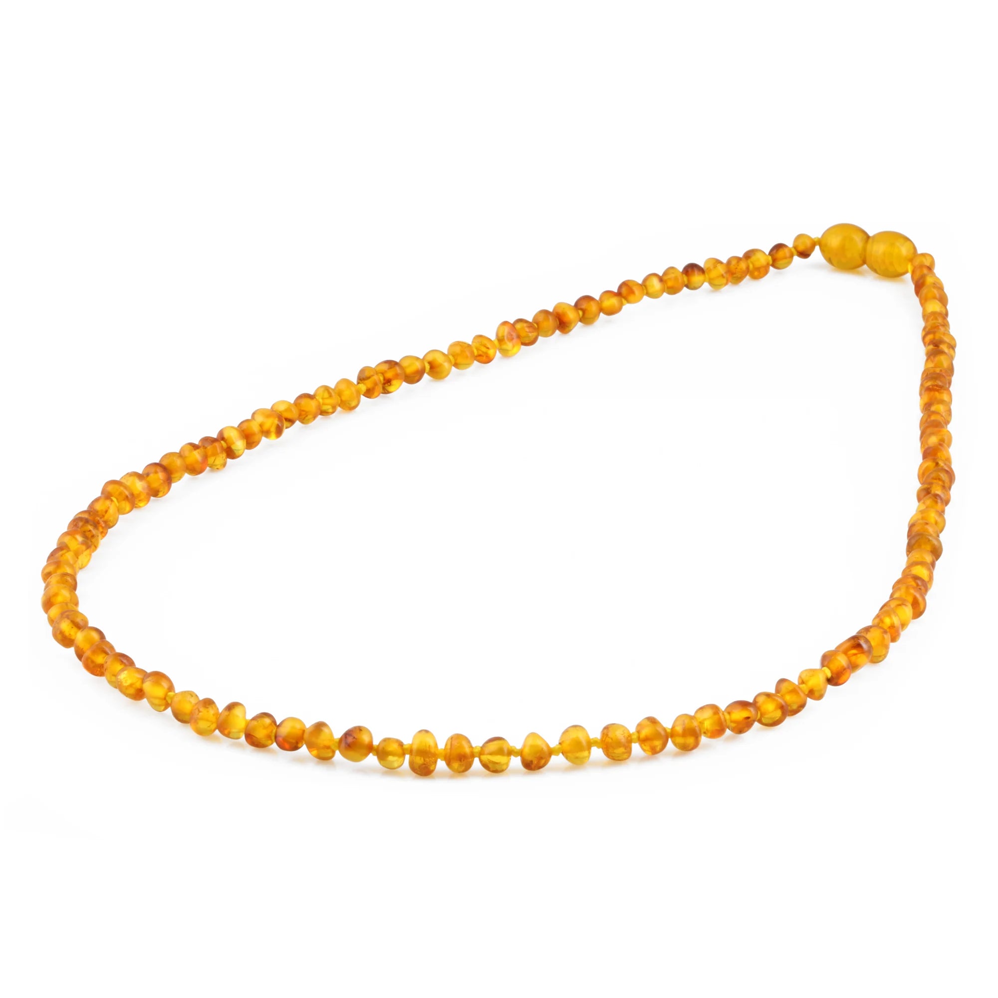 Adult Baltic Amber Necklace. Baroque Light Cognac 4mm - XB43LC