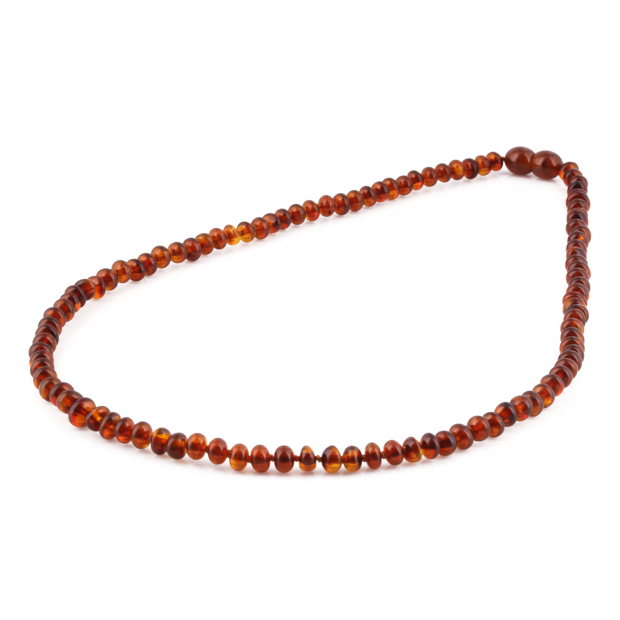 Adult Baltic Amber Necklace. Roundel Cognac 5mm - XR53C