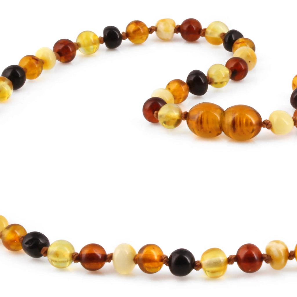 Adult Baltic Amber Necklace. Baroque Multicolour 5mm - XB54M