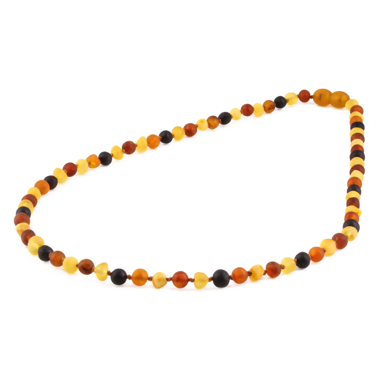 Multicolour Baltic amber baroque adult necklace, 45cm