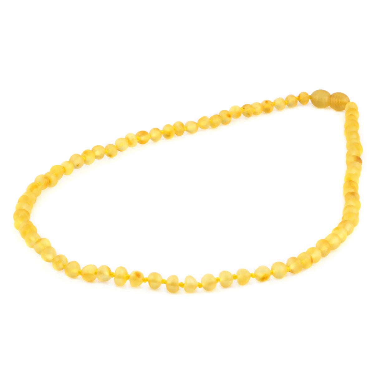 Yellow Baltic amber baroque adult necklace, 45cm