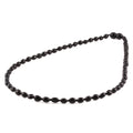 Black Baltic amber olive adult necklace, 45cm