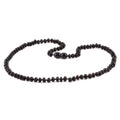 Black Baltic amber roundel adult necklace, 45cm