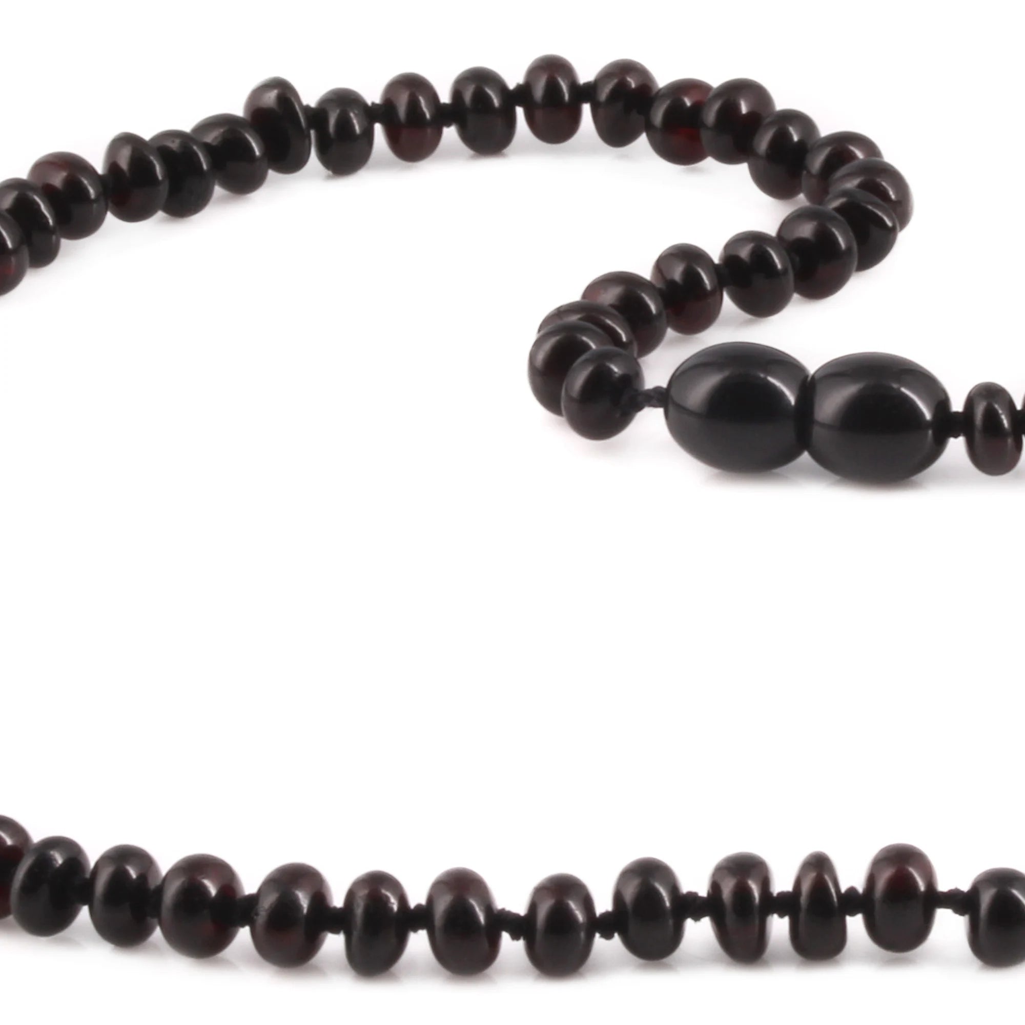 Adult Baltic Amber Necklace. Roundel Black 5mm - XR53B