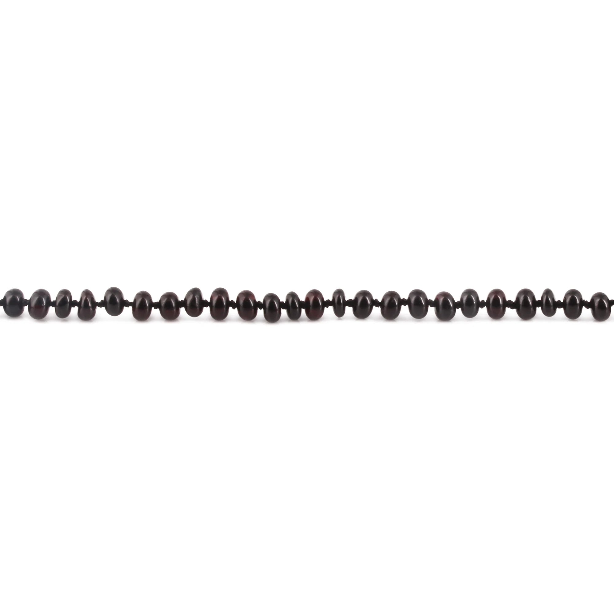 Adult Baltic Amber Necklace. Roundel Black 5mm - XR53B