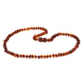 Cognac Baltic amber roundel adult necklace, 45cm