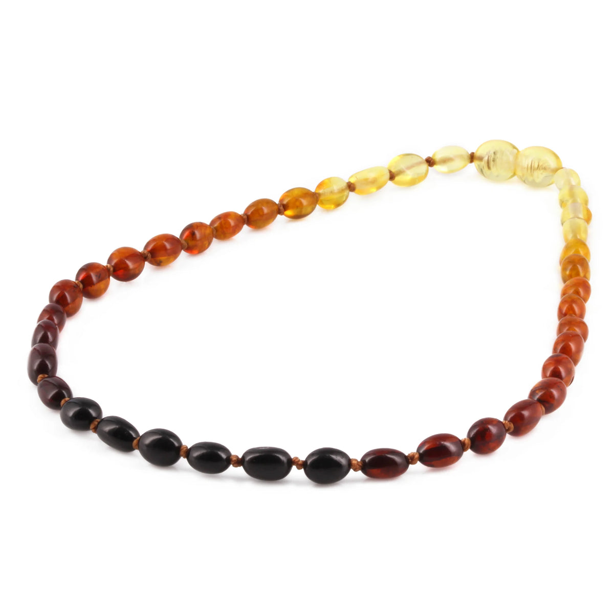 Baltic Amber Teething Necklace. Olive Rainbow 5mm - XO54R1